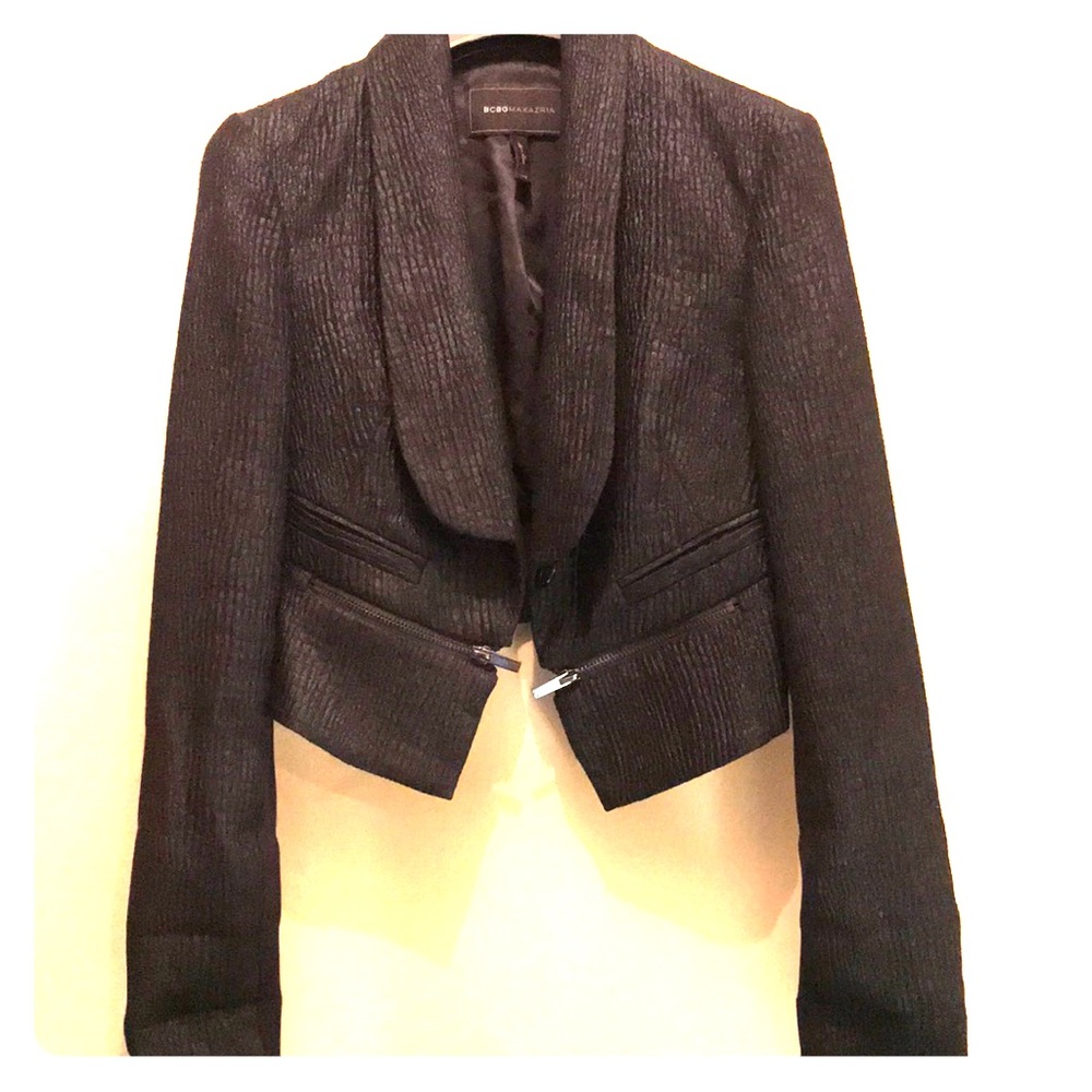Black textured edgy blazer